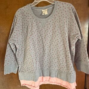 Matilda Jane Heather Gray and Pink Floral Top A0012